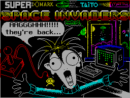 Super Space Invaders title screen for ZX Spectrum